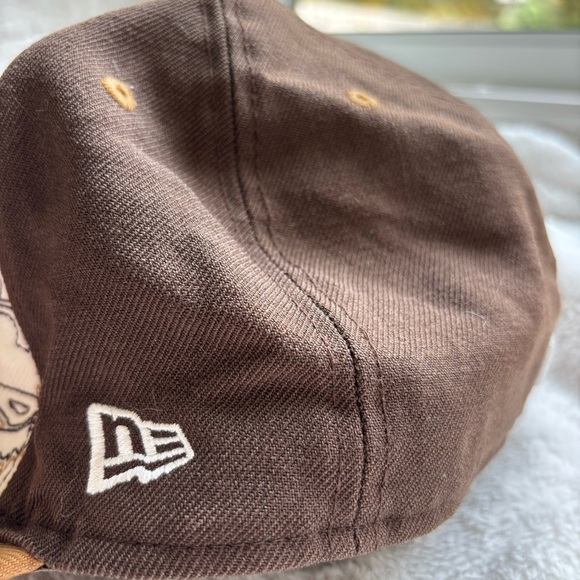 New Era 59Fifty Toronto Blue Jays Fitted Cap Brown Tan Graphic Print Size 7 1/4 - Picture 9 of 10